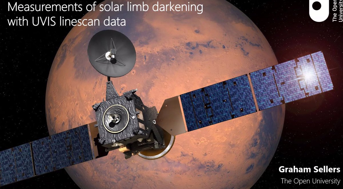 Exomars_OU's tweet photo. Bumper viewing of the OU ExoMars team at @ExoMars_NOMAD SWT#19, with Graham characterising limb darkening of the Sun with UVIS linescans and Jon giving an update on UVIS ozone column retrievals https://t.co/VSGMZkeimh