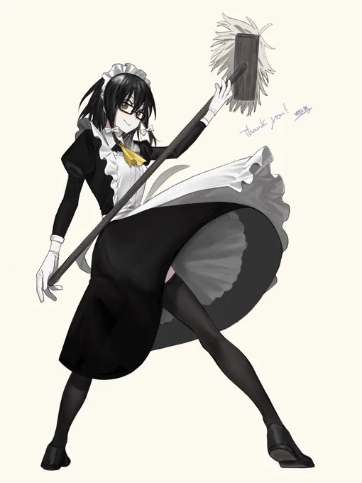 skebで描いていただいたうちの子、鮎川さん 表情といいポーズのキレといいイメージ通りで私の目に狂いはなかった…