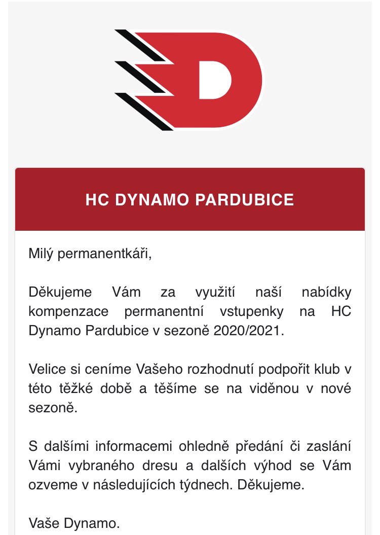 Díky Dynamo😍 Rád Vám pomůžu v této době!💪 <a href="/HCPCE/">HC DYNAMO PARDUBICE</a> <a href="/PetrDedekDDreal/">Petr Dědek</a> #hcpce