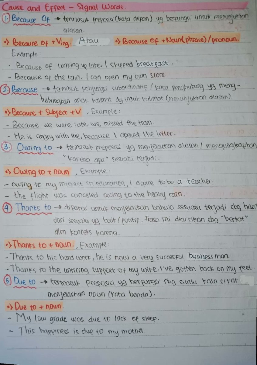 clearnote_id's tweet photo. BAHASA INGGRIS SMA 📚

Catatan bahasa Inggris cause and effect ini lengkap 🎉💯
Cause and Effect https://t.co/gXSo63ZSoO
#studytwtw #english https://t.co/nNFZqc4w4l