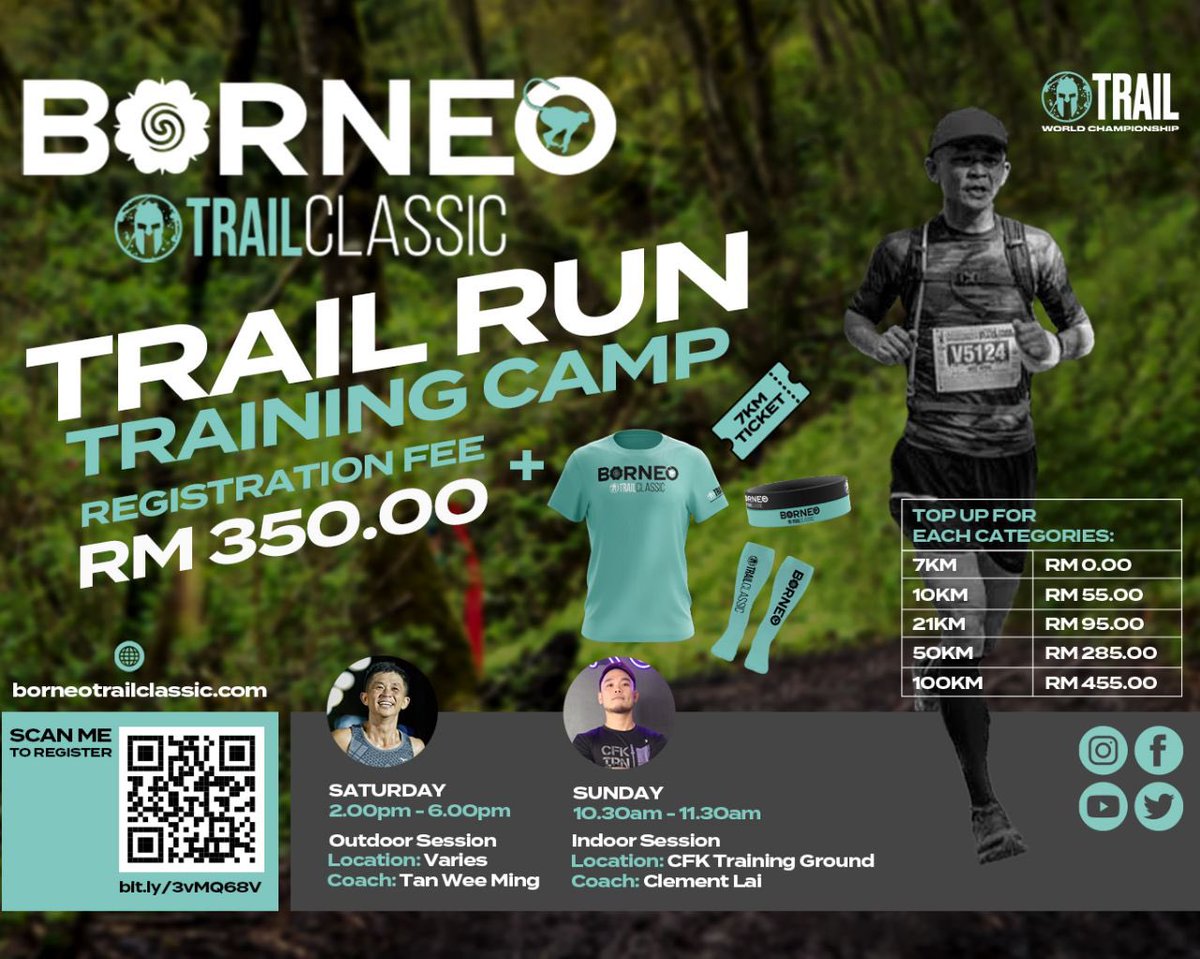 BorneoTrail's tweet photo. Want to get yourself set for Borneo Trail Classic? We got you! Join our Training Camp to strengthen yourself for BTC 2021!💪

Learn the fundamental techniques, increase your endurance and #ElevateYourRun. https://t.co/lfgRKv96ty