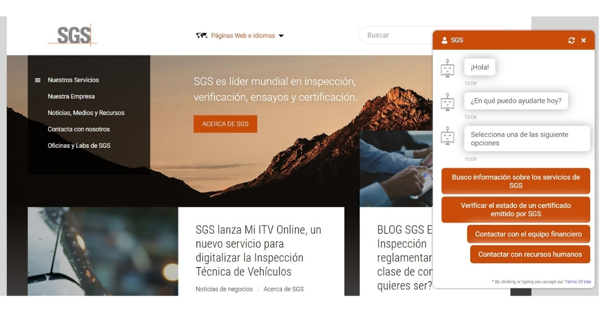 SGS_Spain's tweet photo. ¿Has visto que tenemos un bot a tu servicio en la web?

Gracias al mismo, podrás agilizar tus gestiones y encontrar lo que necesitas fácilmente 🔝.

Está en todas las páginas de la web situado abajo a la derecha.

¿Aún no lo has usado? ¡Estará encantado de ayudarte! https://t.co/NwLXtnCeN7