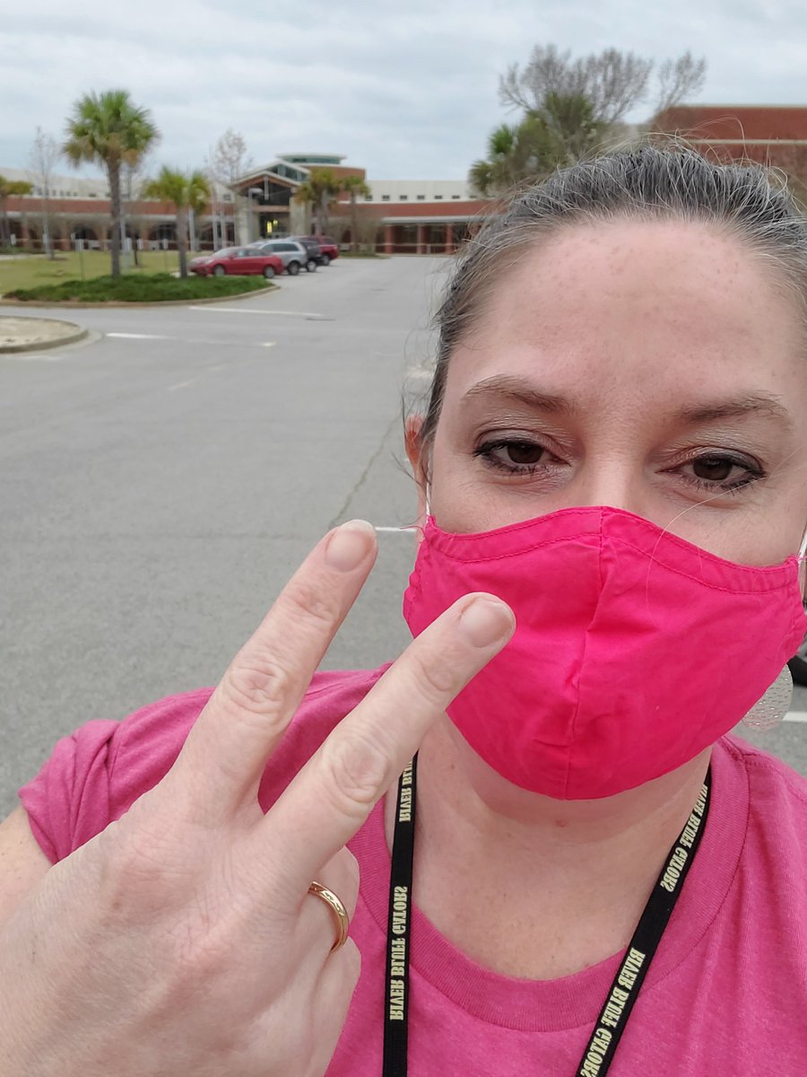 JIEGibbons's tweet photo. Just like the number of children I have, I'm two and through!
#vaccinated #RBHSgators https://t.co/Gdy7IJB9ey