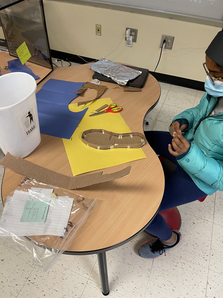 Our 4th graders are working on their sneaker STEM challenge. I am very impressed with their work. <a href="/ShakeragElem/">Shakerag Elementary</a> #STEM #STEMchallenge #elementarySTEM