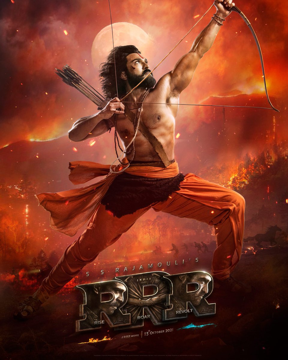 cinemaonstes's tweet photo. Birthday gift can't be better than this 😍
#AlluriSithaRamaRaju in his fiercest look 🔥
Wishing a very very happy birthday to @AlwaysRamCharan garu from team @Snaparts1 
#HBDRamCharan #RamCharanBdayFestBegins #RamCharan #RRRMovie 
@tarak9999 @ssrajamouli @aliaa08 @RRRMovie https://t.co/zp7S9xHi4m