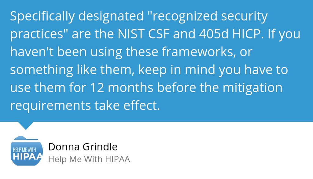 KardonHIPAA's tweet photo. We have taught NIST CSF in our HIPAA Boot Camps each time plus 405d HICP in each one once they released the first flyer about it.
Read and listen π https://t.co/SqXpfS4Opb
#HIPAA #405d #HICP #RecognizedSecurityPractices #InfoSec #AdoptNistCsf https://t.co/1W6mji3ZUi