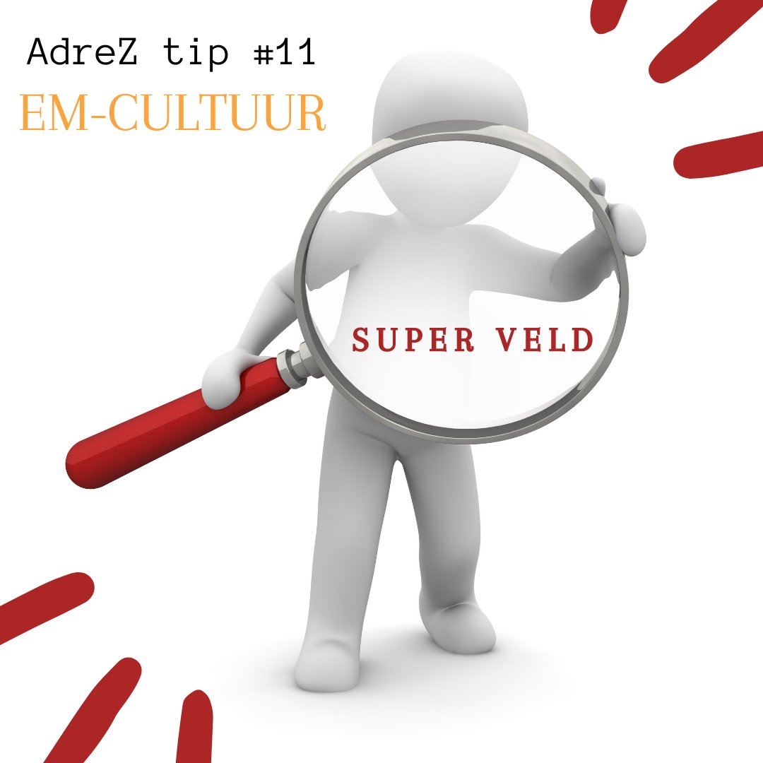 EM-tips #11
Tweede tip is voor AdreZ gebruikers! Want maak jij al gebruik van het 'super' veld in AdreZ. Dit is een vrij veld dat direct zichtbaar wordt bij het zoeken en kan je dus op verschillende manieren gebruiken. Super handig!

Lees hier alle tips: em-cultuur.nl/em-tips/