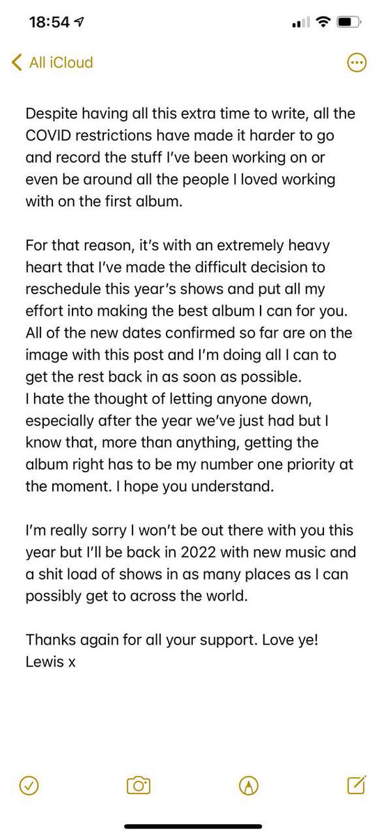 LewisCapaldi's tweet image. Hope you’re all doing okay, here’s a wee update for you all x