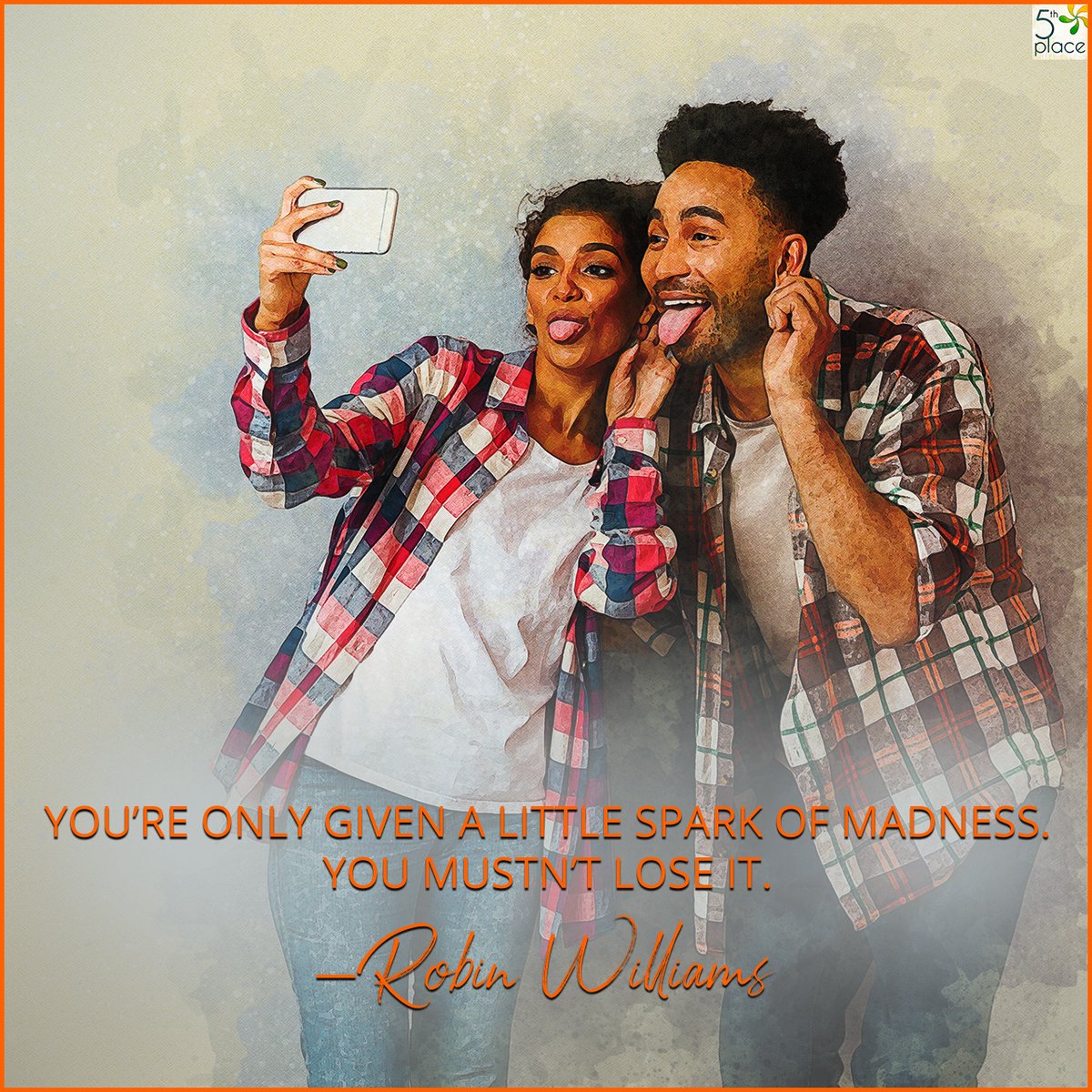 The_5th_Place's tweet photo. You’re only given a little spark of madness. You mustn’t lose it.
—Robin Williams
•
#feelbetternow #healthyself #5thplace #ShapeofEmotion #dodifferent #stresscoaching #anxietycoaching #stressmanagement #selfcare #mentalhealth #emotionalwellbeing #emotionalresilience #feeling https://t.co/2BvCuDND7D