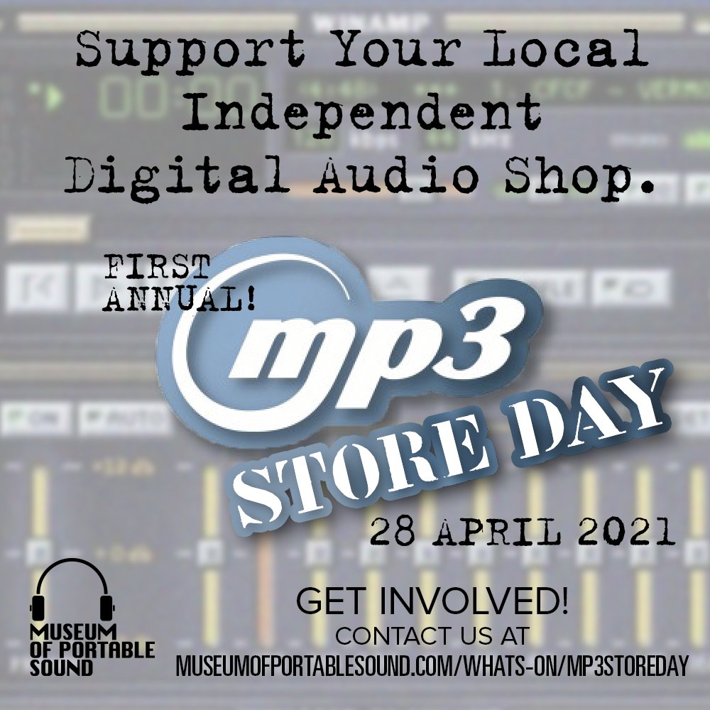 museumsound's tweet photo. Help lead the discussion about the legacy of the MP3. Join us for #Mp3StoreDay and discuss the #digitalheritage of the #MP3 era. More info: https://t.co/rPV6GmqL2h https://t.co/MQk3cCcP6L
