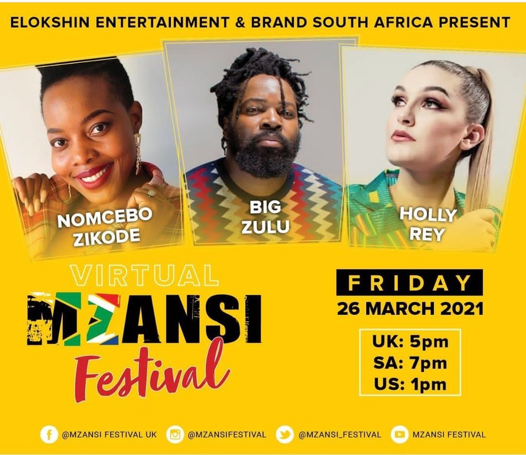 Kalanga_Mafiaa's tweet photo. Catch @BigZulu_ZN, @Nomcebozikode and @Hollyreymusic live tonight virtual Mzansi Festival UK on their Facebook page and YouTube channel. 5pm UK time and 7pm CAT! Don't forget to subscribe to Mzansi Festival UK youtube channel and follow them on Facebook. #Kusazobalit
#ZIDE https://t.co/FIXo9ivyd2