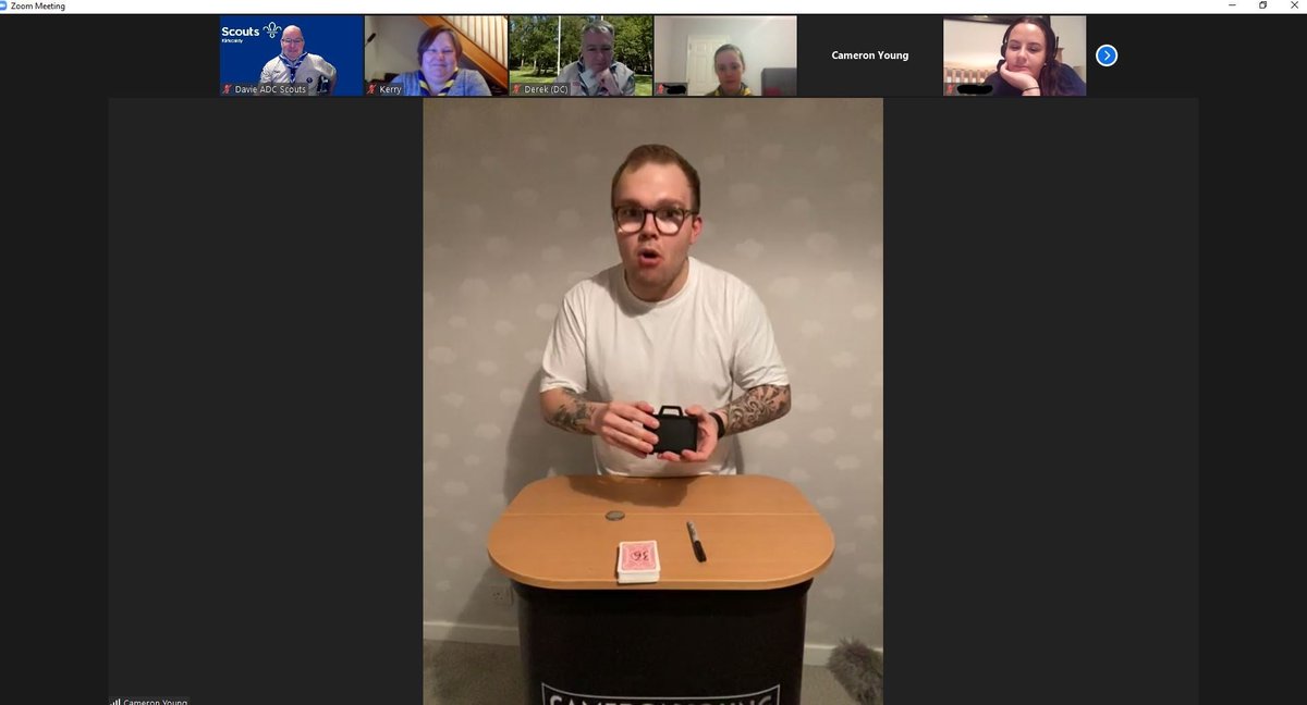 ScoutsKirkcaldy's tweet photo. Excellent evening with Magician Cameron Young (as seen on Britain's Got Talent, and Edinburgh’s Close up magician of the year 2018 & 2019) performing for our District Explorers. Absolutely fantastic show with mind blowing tricks. #Explorers #Magic #Magician #CameronYoungMagic
DL https://t.co/z7uzU2nMfU