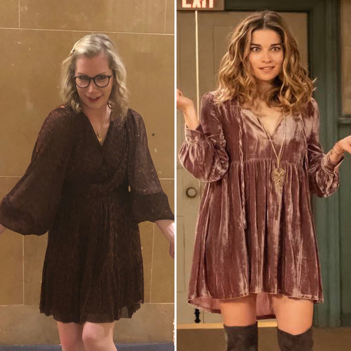 Who wore it better? La la la la la little bit Alexis or <a href="/jordyatkinson/">Jordy Atkinson</a> ? #MPCQuills @annefrances #SchittsCreek @danjlevy