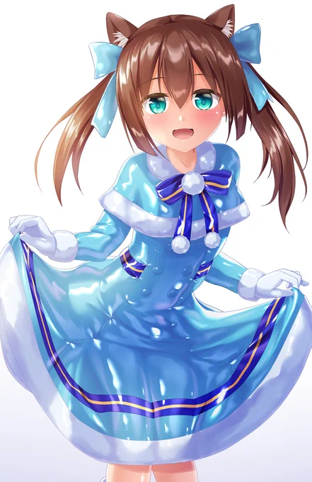 【Skeb】ツルツルでヌルテカなコート娘を描きました 