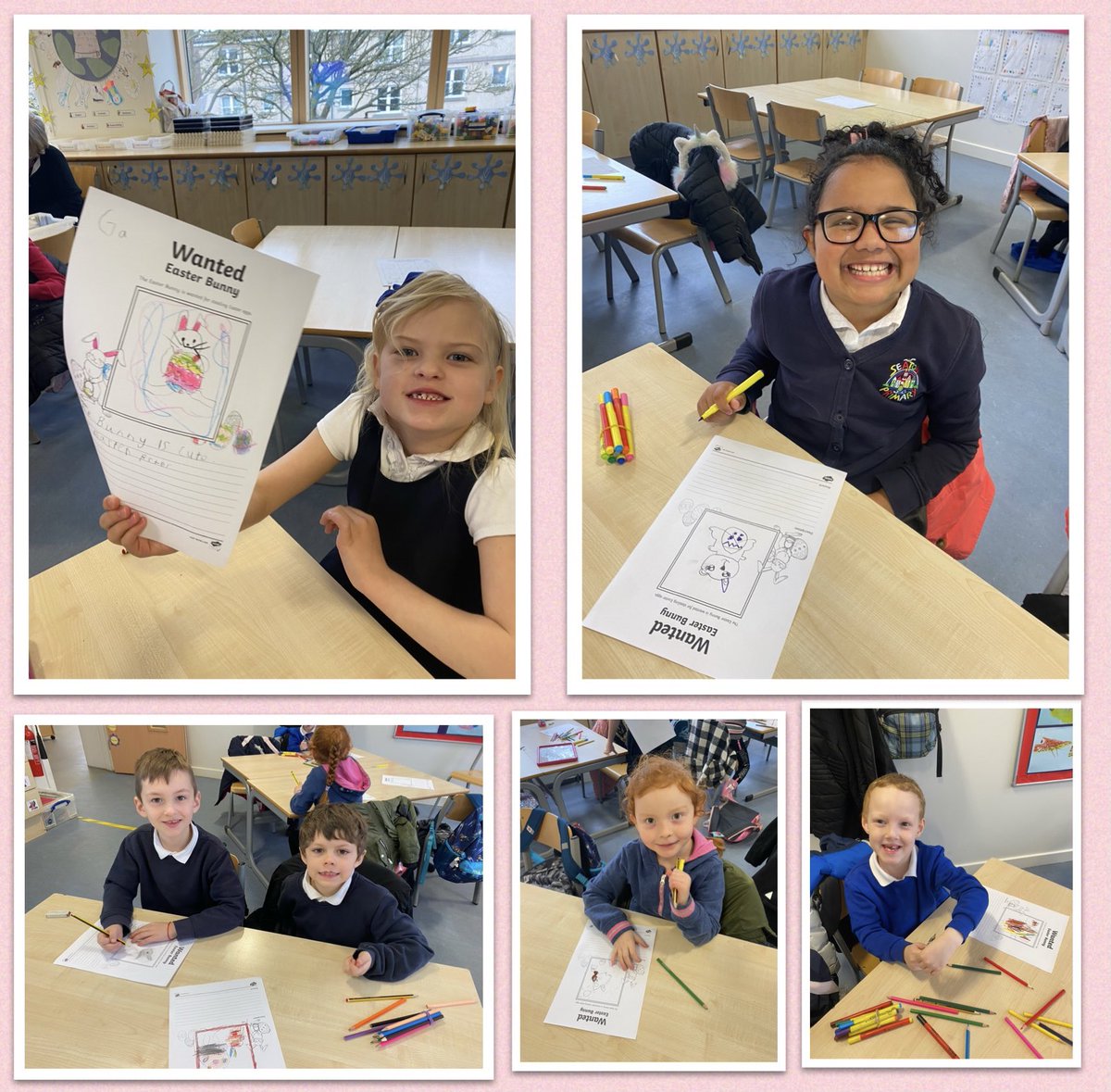 MrsFaryma's tweet image. We made #WantedPosters today all about the #EasterBunny. The bunny has been very pesky stealing some eggs and we needed to catch him 🐰 🥚 #ExcitingWriting @school_seaton