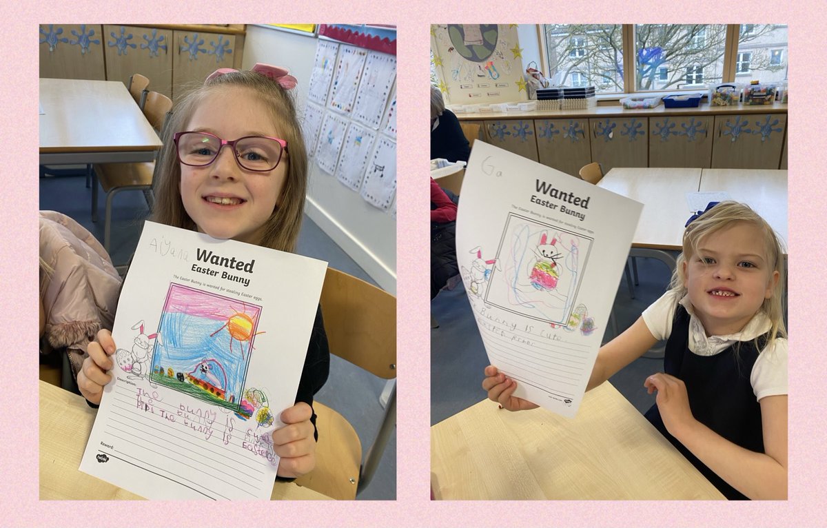 MrsFaryma's tweet image. We made #WantedPosters today all about the #EasterBunny. The bunny has been very pesky stealing some eggs and we needed to catch him 🐰 🥚 #ExcitingWriting @school_seaton