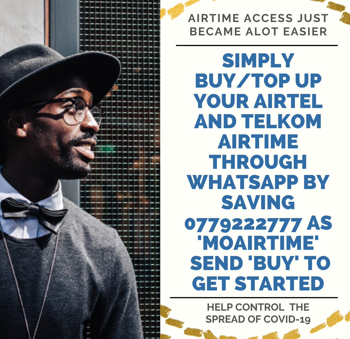 Airtime_Plus's tweet photo. save yourself the hustle of scratch cards and enroll to the moAirtime link https://t.co/Zqglidyl8C to get started
#moAirtime #stayconnected #airtelkenya #telkomkenya #staysafe https://t.co/YzdCCtC5vh