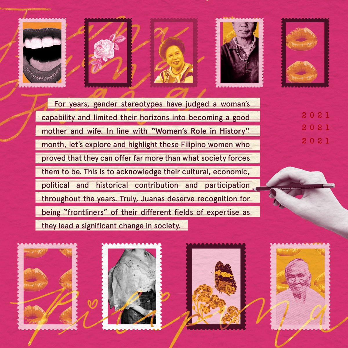 updcsfstc's tweet photo. "Who run the world? Girls!"
Beyoncé is right. Women do conquer the world. In this issue of #FridayFeatures, we learn about the roles of Filipina women throughout the years. From Witness how strong and independent Filipina women can be.
#WomensMonth
#HeadCSUP
#FridayFeatures https://t.co/efrB7OL8Gf
