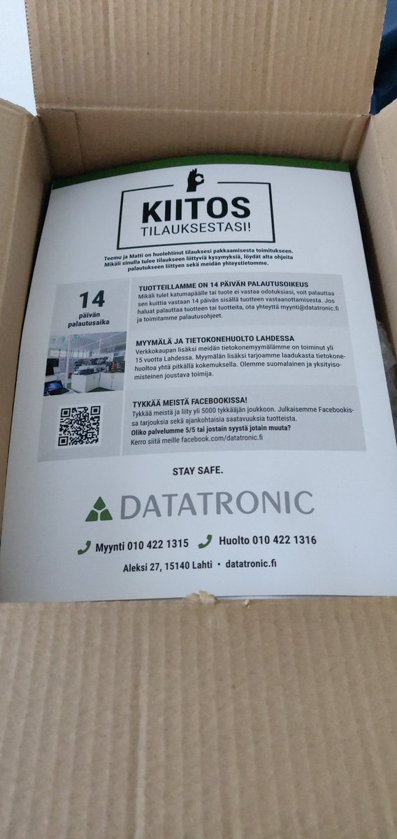 SirTeoHero's tweet image. Datatronic ostos, aikas kiva yllätys kun heti avatessa tämä tulee esiin 👍
On muuten erittäin laadukas tulostus ja paksua paperia, ehkä ihan tavallinenkin paperi riittäisi 😁
#datatronic