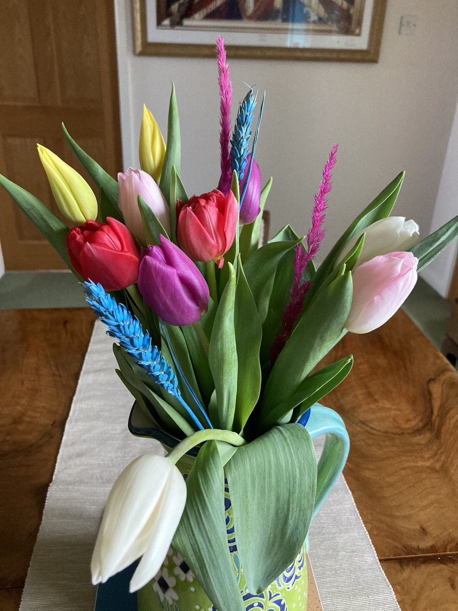 Beautiful spring flowers from <a href="/DesignerDaisies/">Designer Daisies</a> in the <a href="/vinefarmdairy/">vinefarmdairy</a> Milkshed this morning. This #livinginthecountry thing is really quite good!