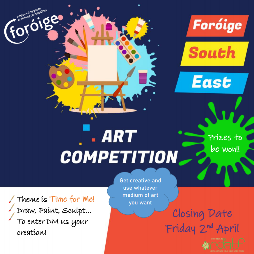 We're so excited to tell you about our Art Competition for Easter.. simply create something along the theme of 𝙏𝙞𝙢𝙚 𝙛𝙤𝙧 𝙈𝙚! It can be a drawing, painting, clay etc.. #WellDoingforWellBeing #WeareForoige