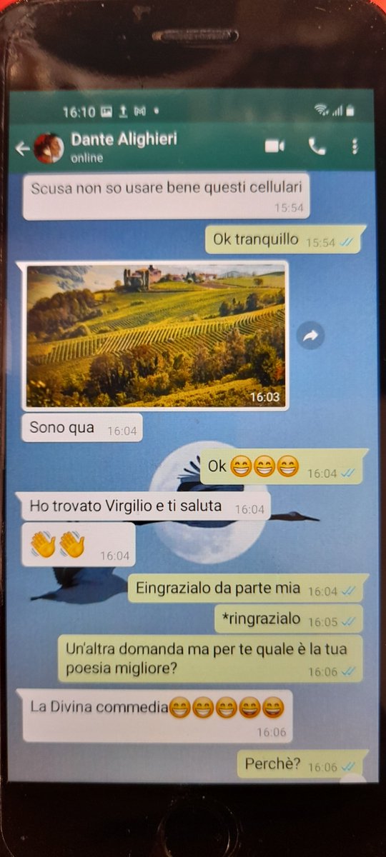 brismondots's tweet photo. Sebastian G. e Simone S. si fingono Dante per rispondere dall'oltretomba a un ragazzo di oggi #DanteSocial  @MuseFVG https://t.co/4ZKeJz6n5i