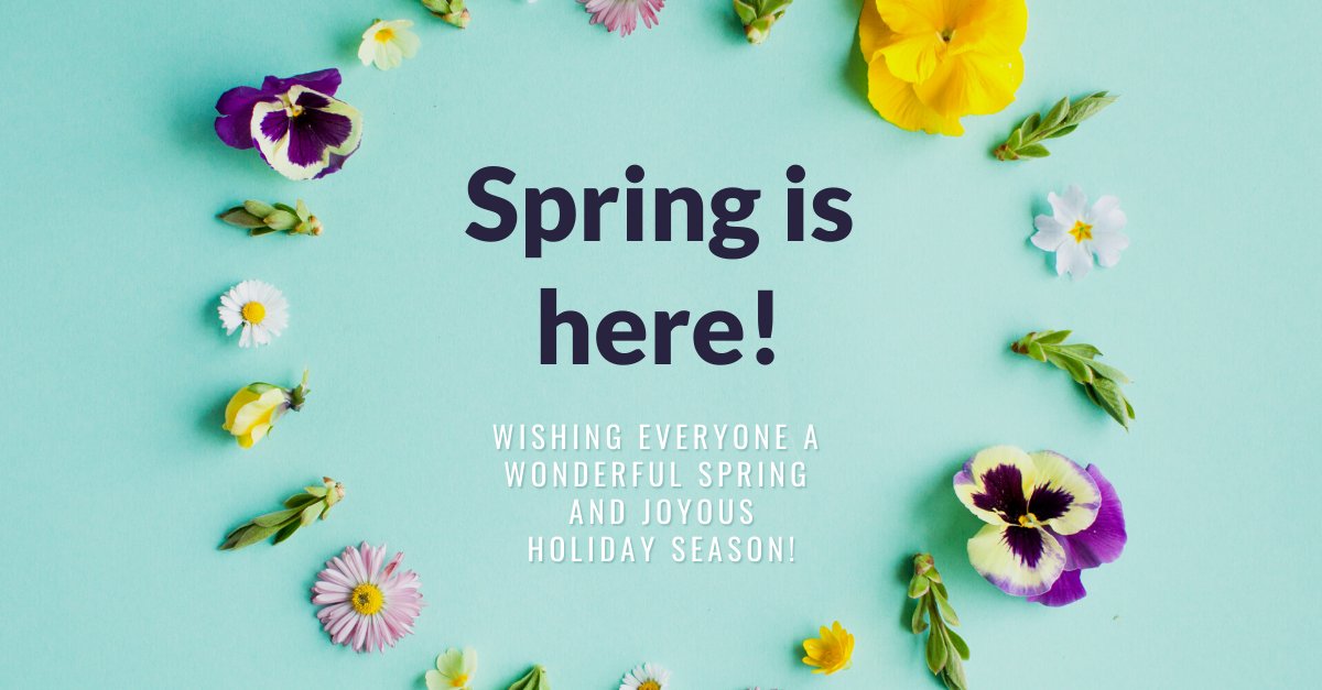 BlueRidgeGlobal's tweet image. With many holidays and breaks quickly approaching, we want to wish you all a wonderful spring and joyous holiday season! May you enjoy time spent with loved ones (in person or virtually) and watch as the flowers bloom! 🌷🌼🌻
#HappySpring #SpringBreak #SpringRest #HappyHolidays