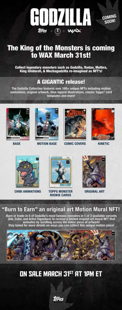 Astronaut_WAX's tweet photo. Godzill is coming. 
@WAX_io @ToppsDigital https://t.co/7xBFrjYNtr