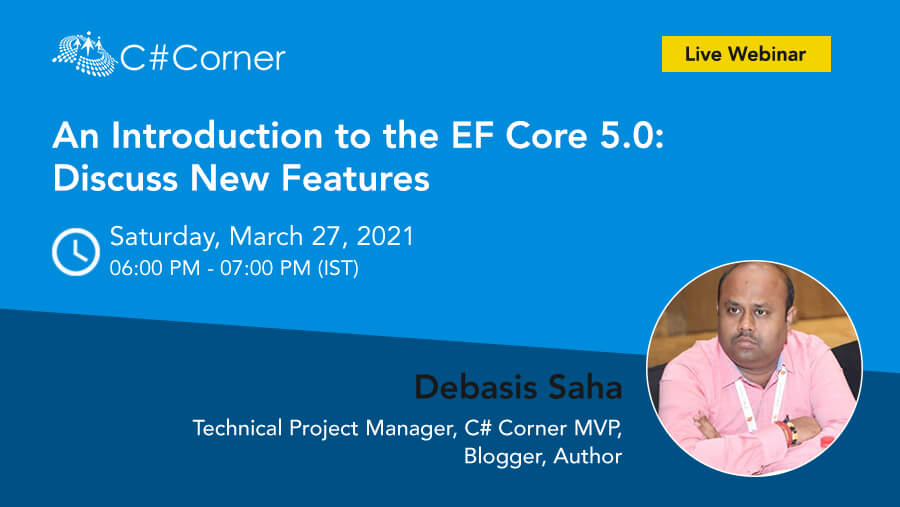 CsharpCorner's tweet photo. Join our #webinar on "An Introduction to the EF Core 5.0: Discuss New Features" by @debasiskolsaha!

Register here: https://t.co/xbPFvL3D6h

#EFCore #EFCore5 #EntityFramework #FreeWebinar #CsharpLiveShow https://t.co/JlET1xFWXC