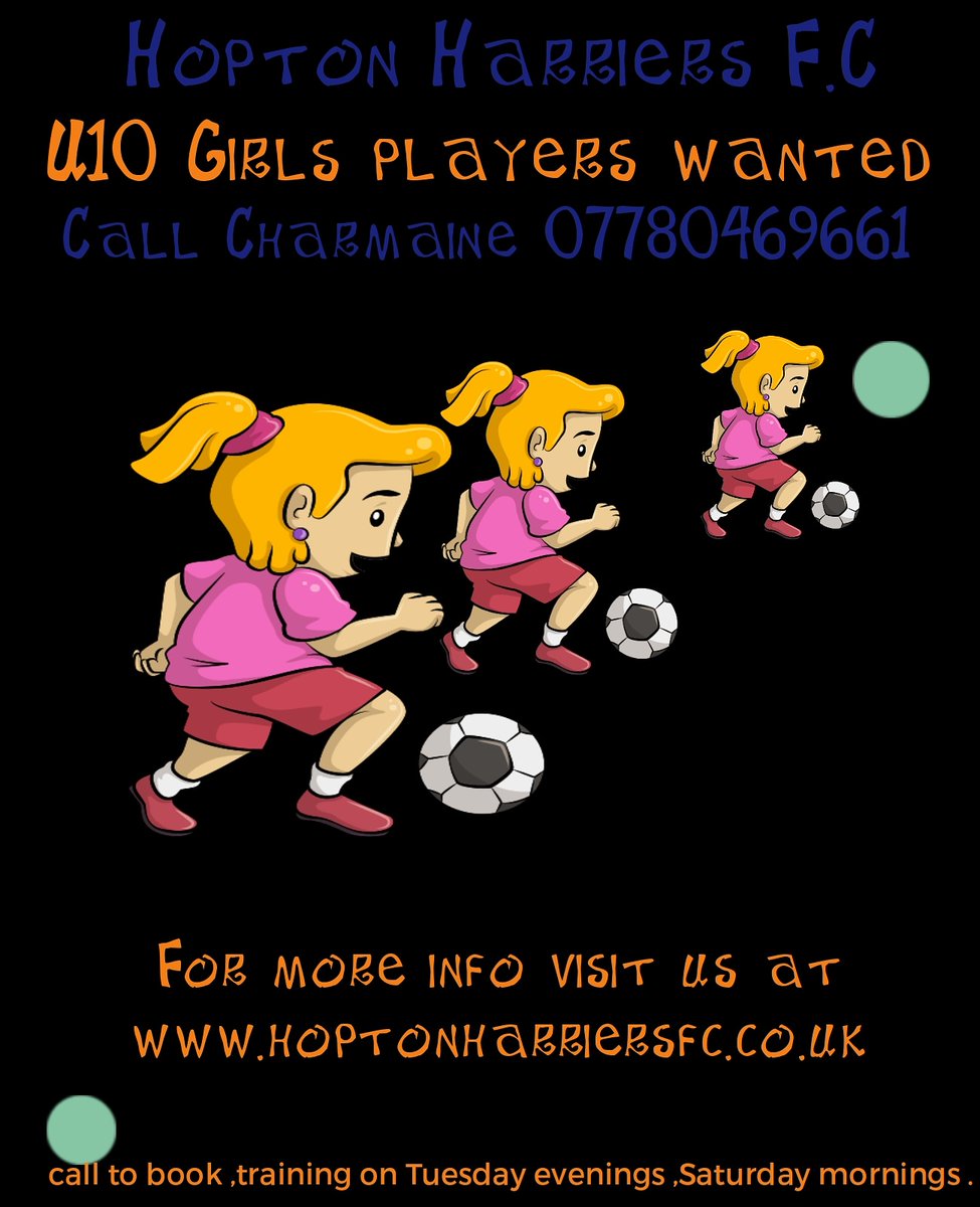 HoptonHarriers's tweet photo. ⚽We're on the look for Players to join our fantastic group of U10 girls⚽ https://t.co/2kPyWxMFTr