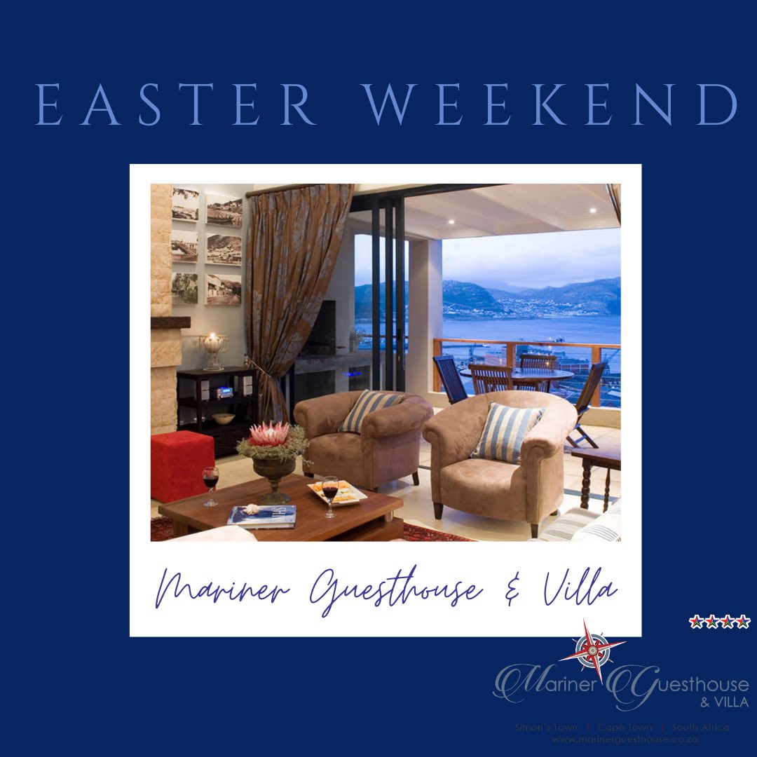 #Easter #Weekend is coming up soon!
Book your stay at Mariner Guesthouse &amp; Villa and create memories to last lifetime.
From many land and ocean activities to choose from, you will always find the perfect adventure.
marinerguesthouse.co.za
info@marinerguesthouse.co.za
#simonstown