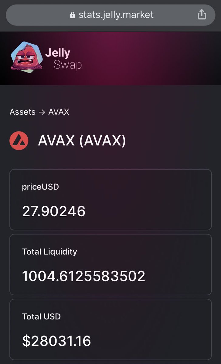 We are providing the easiest, fully decentralized way to buy AVAX with BTC or ETH.  🤓

$30k in AVAX are available for sale 🤑

Let the swaps begin                    app.jelly.market. 🚀