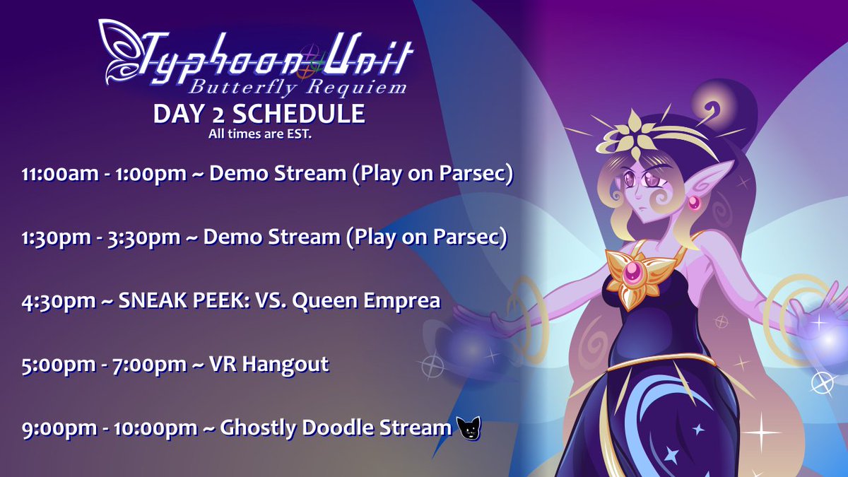 TyphoonUnitGame's tweet photo. #MakersPlay weekend starts today!  Here's my schedule!  I'll post more details about the Score Challenge later this morning!  I've got something special planned though, so stay tuned! ;3

Hop in the IMS Discord to join the fun!
https://t.co/E6HrTpJyRB
---
#indiegame #shmups https://t.co/93LBBEjKrV