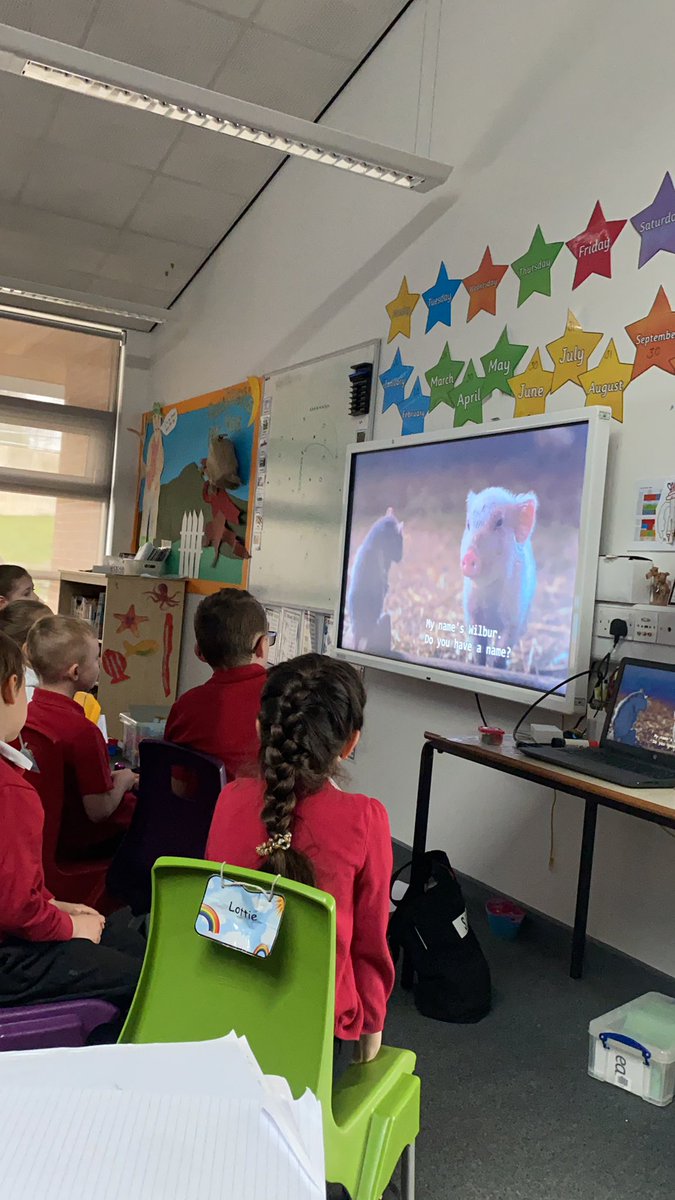End of term treat! Watching our text driver “Charlottes Web” while I mark the children’s incredible stories! Happy Friday!