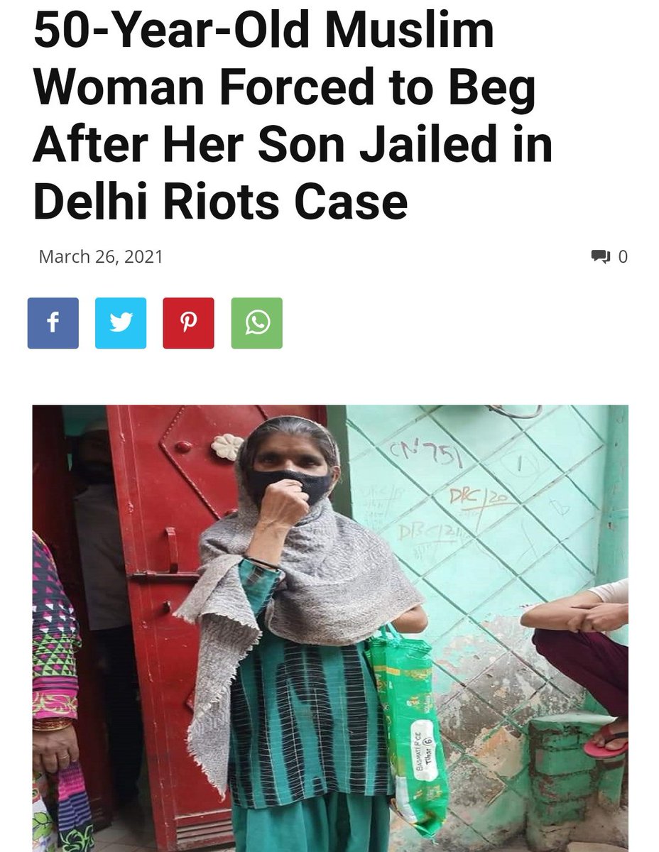 A 50-yo Muslim woman, Tabassum has been forced to beg to survive and feed her three children as her 22-year-old son Shahabuddin has been languishing in jail for the last one-year in a case related to Delhi’s Anti-Muslim Pogrom

This Whole Family has Been Ruined in #DelhiPogrom