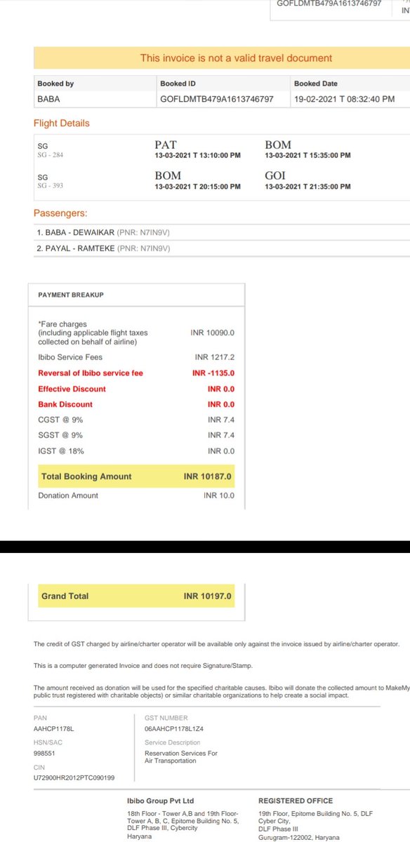 SDewaikar's tweet photo. @goibibo 
Dear sir,
I am unable to contact your customer representative and you have not reply me as I emailed to you for correct GST invoice. 
Invoice which you emailed me is not proper invoice where no GST% is included. 
So please provide correct GST invoice(GST%) https://t.co/b9ioISA25t