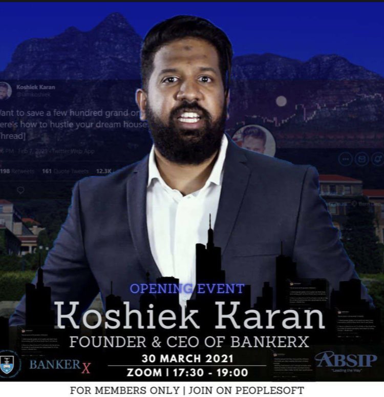 If you’re trying to tap in to that Koshiek Karan Secret Sauce then our Opening event is the perfect event for you. Learn more about a job in IB as well as what you can do take control of your savings and investments.

Register below :

Link: us02web.zoom.us/webinar/regist…