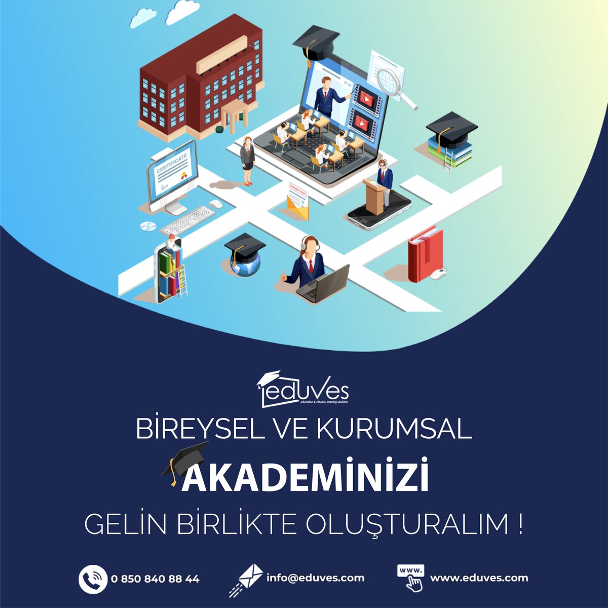 eduvescom's tweet photo. Bireysel ve kurumsal akademinizi gelin birlikte oluşturalım !
Bilgi almak için bizimle iletişime geçin..
0850 840 88 44
https://t.co/sdDifleeA2
#onlineakademi #eduves #eduvescom #online #onlineeğitim #akademi  #uzaktanegitimsistemi #videokonferans #EduvesCES #EduvesLMS https://t.co/LiaYOTXKES