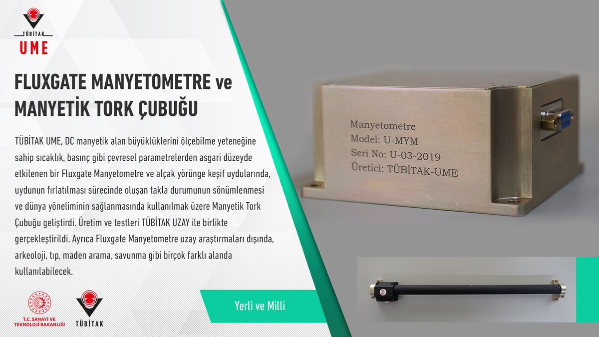 Uydularımız Yörüngeye “Yerli ve Milli” Sistem ile Oturuyor!🛰️

Özellikle uzay araştırmalarında kullanılabilecek çevresel parametrelerden asgari düzeyde etkilenen Fluxgate Manyetometre ve uydunun yörüngeye oturmasını kolaylaştıracak Manyetik Tork Çubuğu geliştirildi.

<a href="/TubitakUME/">TÜBİTAK UME</a>