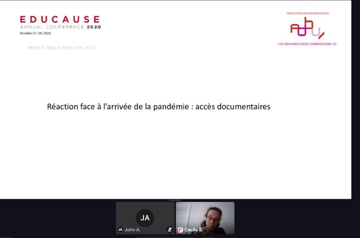 BertrandMocquet's tweet photo. #EDU20FR « Bénéfices d’une intégration des bibliothèques dans les stratégies numériques d’établissement dès leur conception » @Cecile_Swiatek @ADBU_Officiel : ouverture des documents en masse aux USA suite au #COVID par les bibliothèques qui ont droit de diffuser une copie https://t.co/OeYI5JFy4k