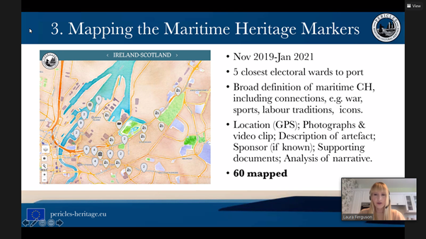 PericlesProject's tweet photo. A great talk from Dr Laura Ferguson @LauraFer338 from @PlanQUB yesterday on her PERICLES work, incl. examining maritime #culturalheritage markers in Belfast.

Nice use here of the PERICLES #MapYourHeritage portal https://t.co/0swbTStpAD

Well done Laura! #marsocsci https://t.co/0o6KK2SU16