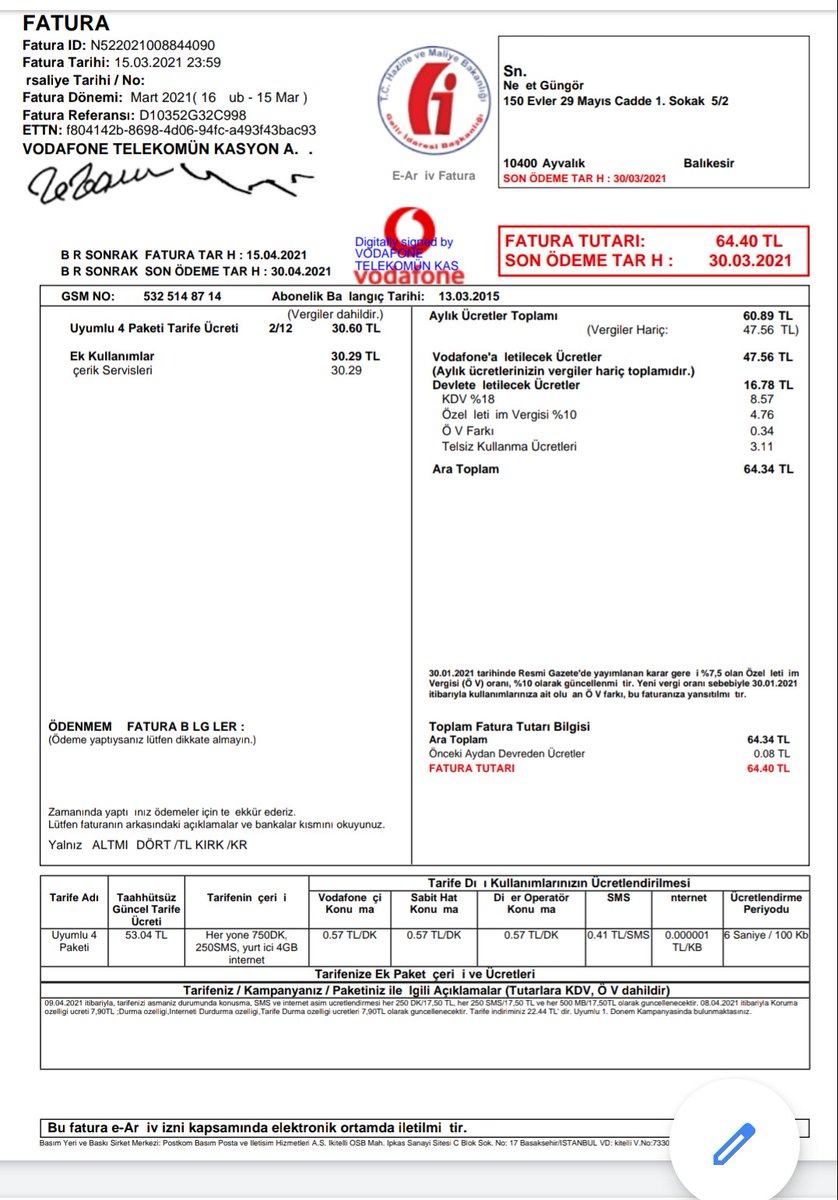 Ek kullanımların ne olduğu bilgisini vericek olan kimse var mi??<a href="/VodafoneTR/">Vodafone Türkiye</a>