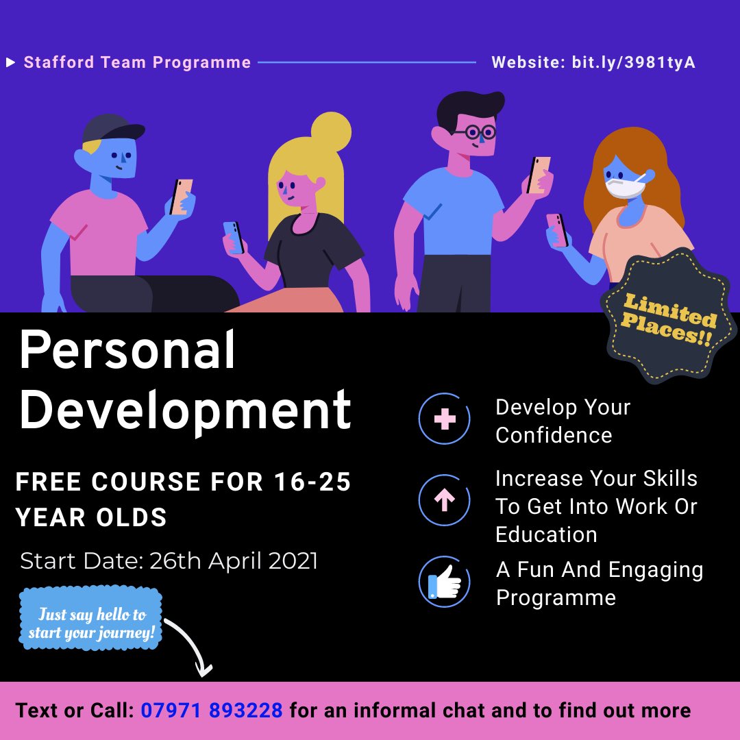 LewisColes19's tweet photo. Your overview for our upcoming Team programme - Out of work and education? Reach out to us to start your journey to improved confidence, develop skills employers look for and make new friends - all while making a difference! #Stafford #Staffordshire #Confidence #Job @voss_alec https://t.co/ISS14vZjTR
