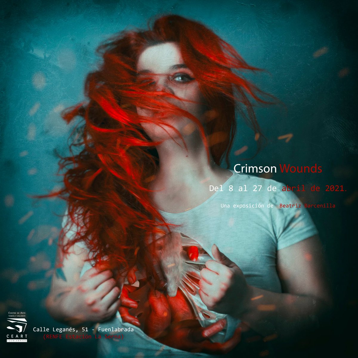 r_negromundo's tweet photo. 🌑 ¡Hoy queremos felicitar a Bibi Barcenilla ( @bibicarbonato ) por la exposición de su serie "Crimson Wounds" en el Centro de Arte Tomás y Valiente de Fuenlabrada! La podréis visitar del 8 al 27 de abril en C/ de Leganés, 51. https://t.co/f2rTAlnPO6