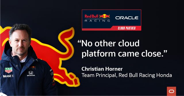 JACredland's tweet photo. A partnership built on speed! @RedBullRacing selects @Oracle's cloud infrastructure and customer experience platform to optimize the way data is used across its entire business: #F1 #ChargeOn https://t.co/N0nQsFBSEZ https://t.co/zQNCWZL0IX