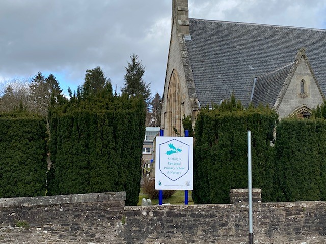 Our new school sign in pride of place. #parentcouncil #community #dunblanelearningcommunity #earlyyears #education