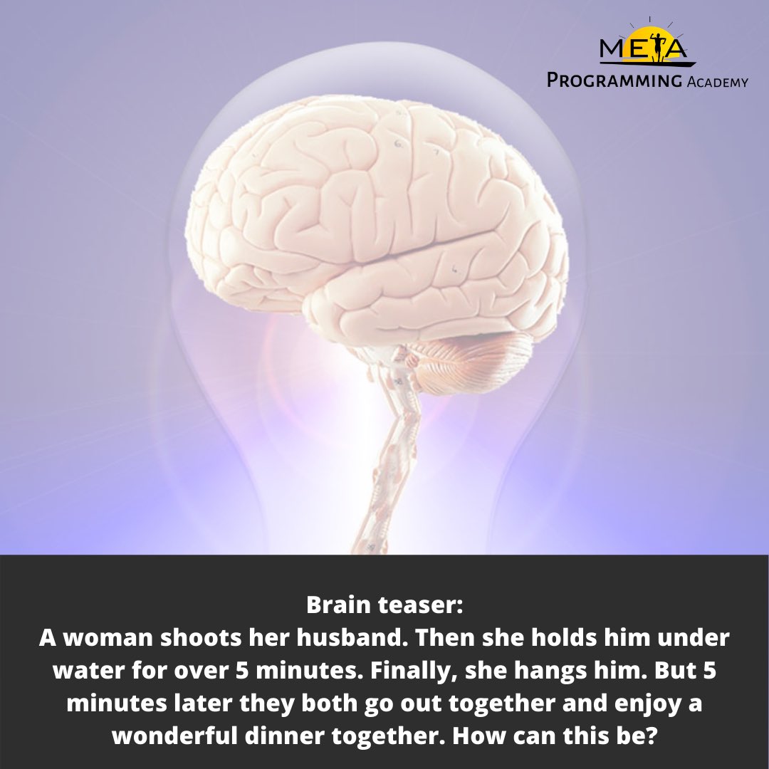 MetaProgAcademy's tweet image. What’s the answer to this brain teaser? Retweet your answer👇
#Metaprogramming
#MPAcademy
#MetaprogrammingAcademy
#Alternativeeducation
#BrainTeaser
#Brainteasergames
#Brainteaseroftheday
#Brainteaserschallenge