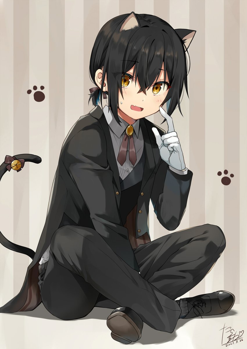 1boy animal ears cat ears male focus tail cat tail cat boy  illustration images