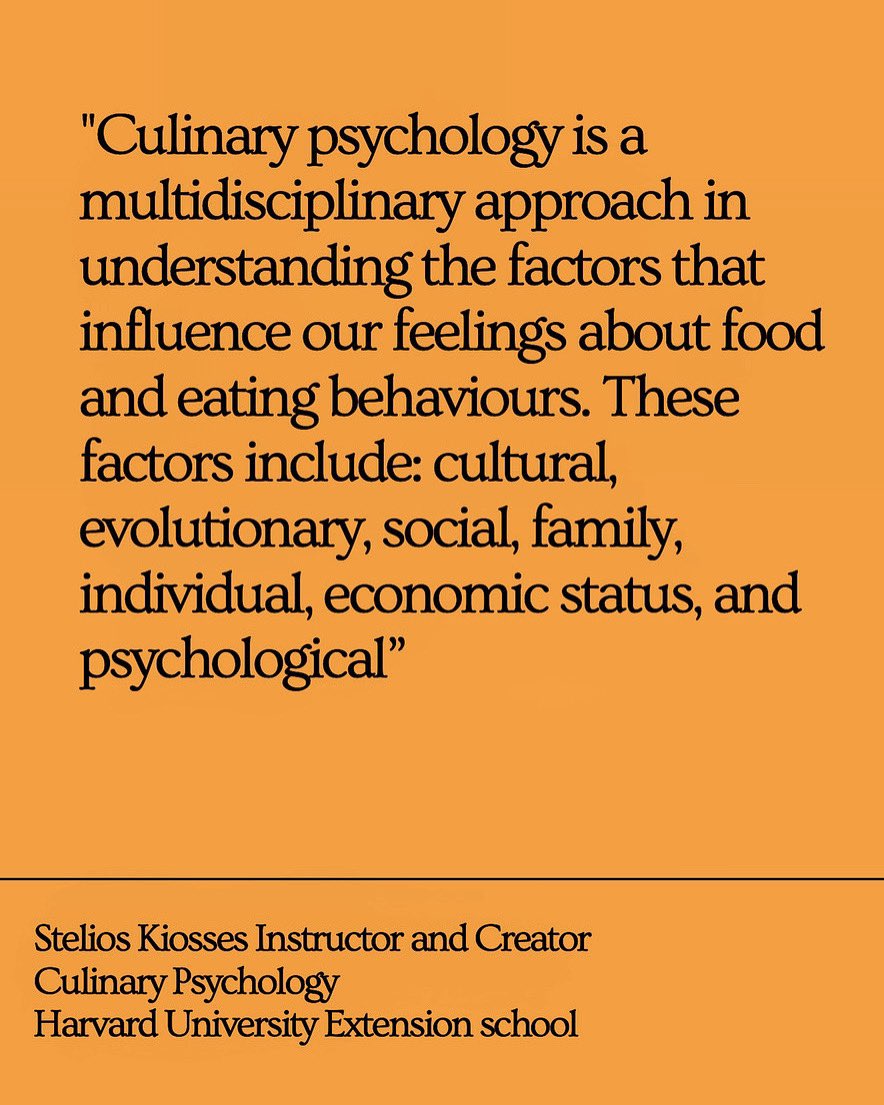 SteliosKiosses's tweet photo. What is Culinary Psychology? #culinary #culinarypsychology #foodporn #foodpsychology #foodheals #nutrition #healthfood #cooking #culturefood #brandingfood #chef #cheflife #cookingtherapy #harvard #harvardextensionschool #food @Harvard @HarvardExt https://t.co/IVCUymd1rT