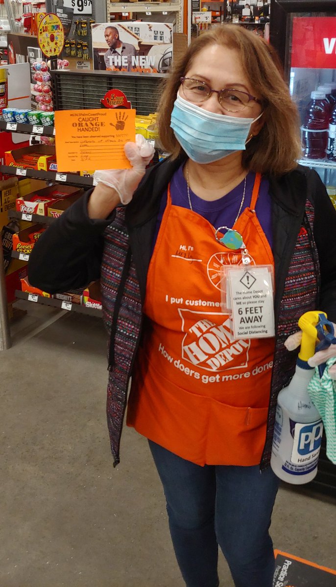 Cashier Merly Caught Orange Handed picking up debris on the floor. Great job removing potential slip hazards! #Palmcoastproud #SafetyIsPersonal #SafetyIsNow <a href="/HDRessie_8531/">Therese</a> <a href="/lindap6635/">linda perez</a> @WardallyJ <a href="/RickGTHD/">RickGTHD</a>